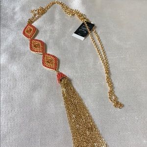 New INC triple romb long necklace